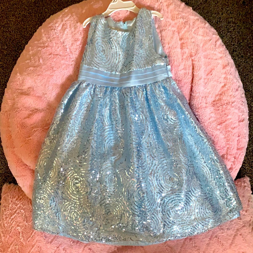 Girls sparkling blue princess dress